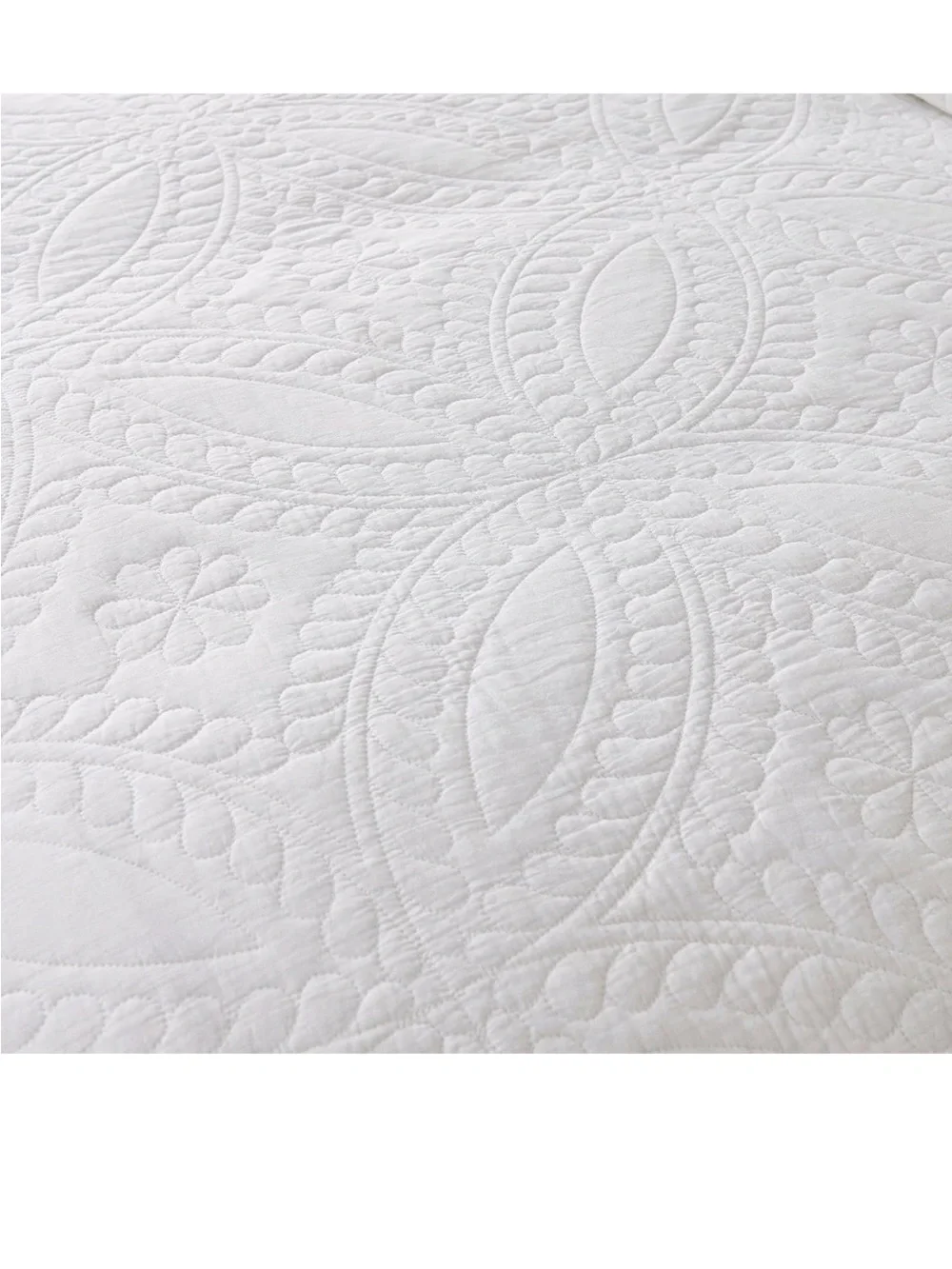 Cmfshape 100% Cotton Quilt Oversized King Size-White Bedspread 120